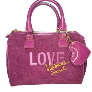 Victoria Secret Small Handbag 90s/Pre-PINK Velour Purple Bag